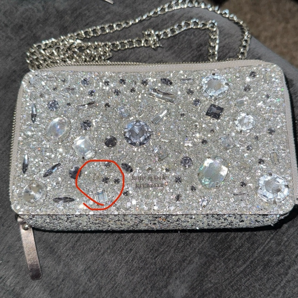 [Kate Spade] authentic metallic tinsel camera crossbody bag & matching card case - Picture 15 of 15